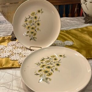 Charming Floral Dinner Plates with Yellow Accents